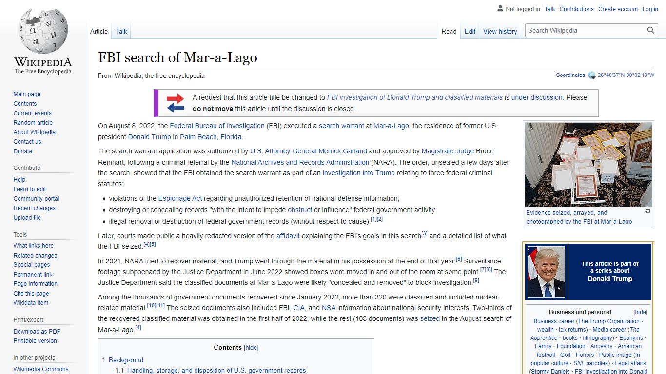 FBI search of Mar-a-Lago - Wikipedia